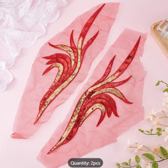 X  LARGE red applique with sequins  20" !! - Picture 4 of 5